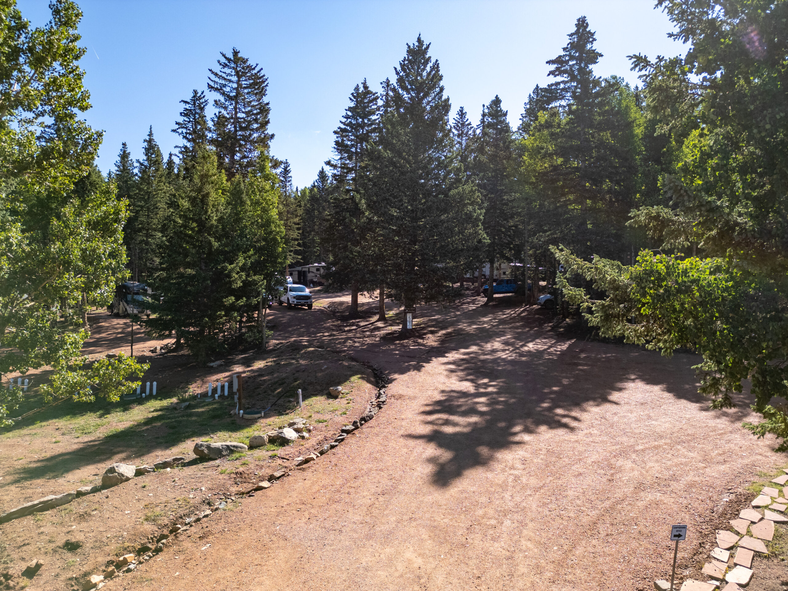 Views of Pikes Peak area from Rocking M Ranch campground Cripple Creek Colorado