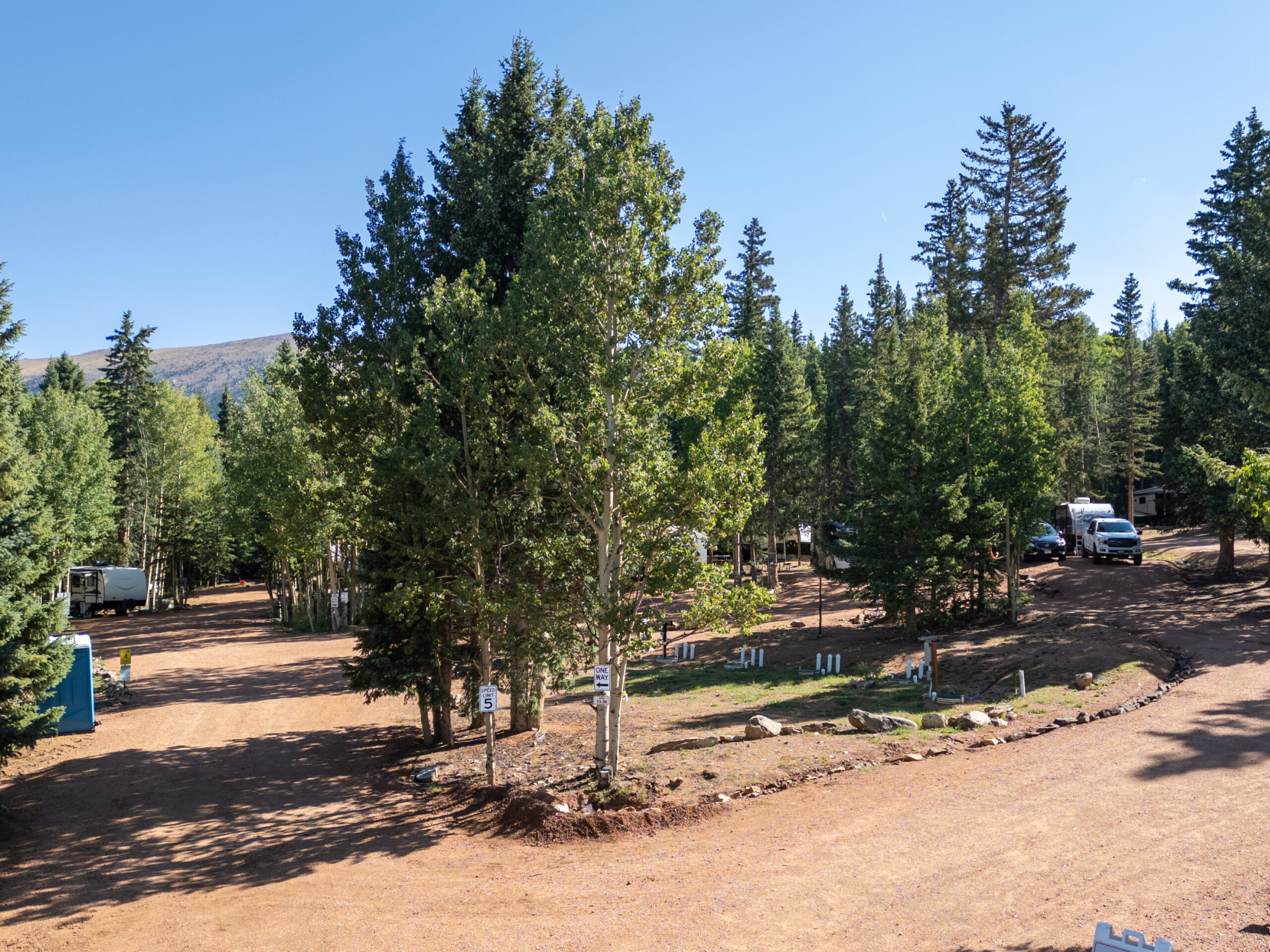 RV sites at Rocking M Ranch campground Cripple Creek Colorado full hookups